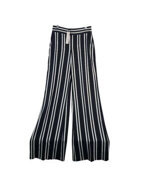 NEW Alice + Olivia Black & White Striped Wide-Leg Pants Paddleboard Stripe Sz 0